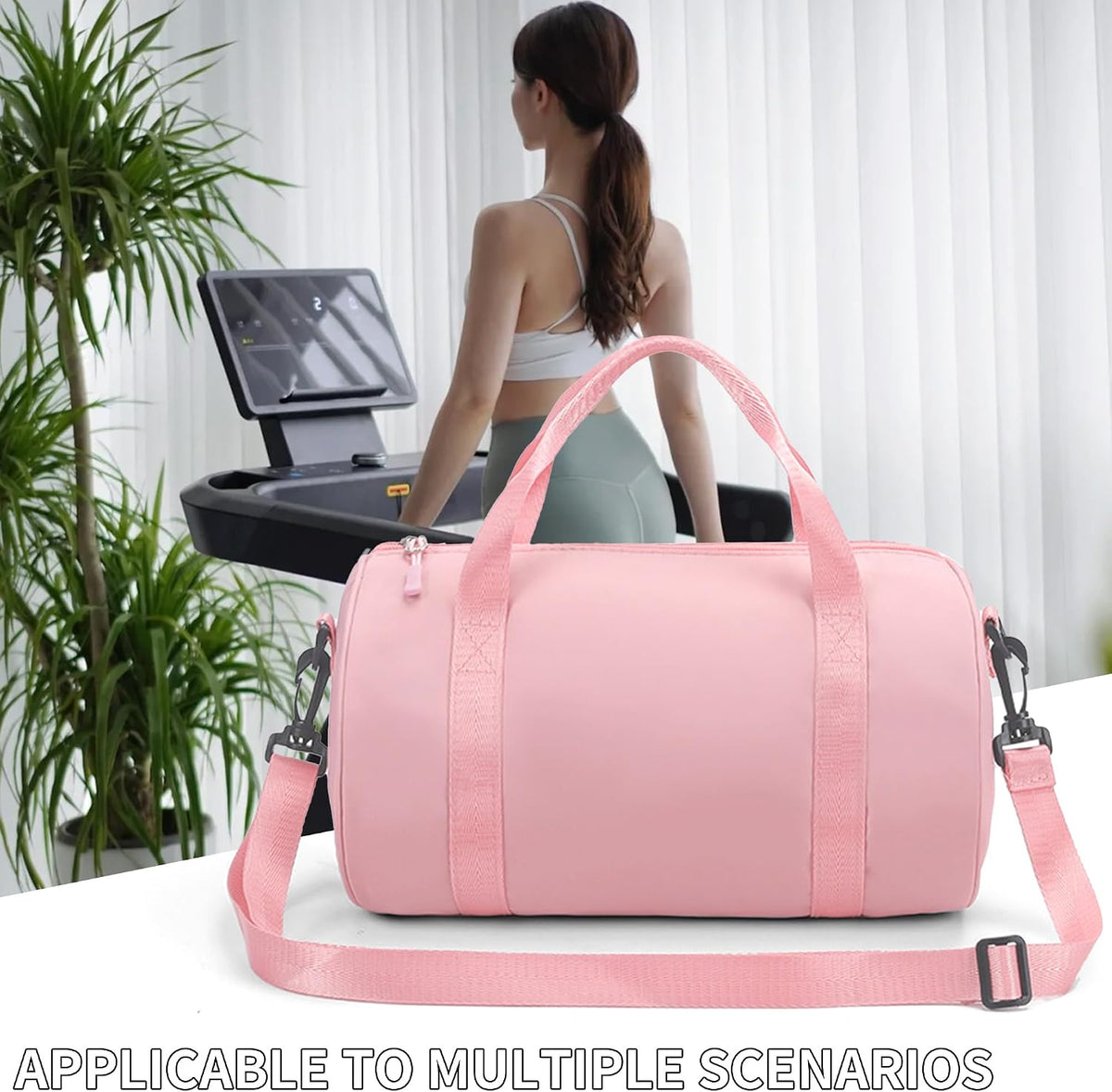 Ballet Dance Bag Mini Gym Bag Lightweight Small Duffle Bag 10L Cute Crossbody Bag for Yoga Swimming Sport (Pink)