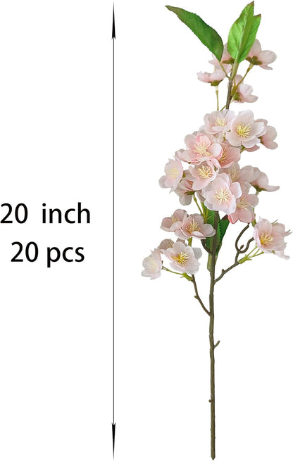 Cherry Blossom Branches 20 Pcs Pink for Home Wedding Decor