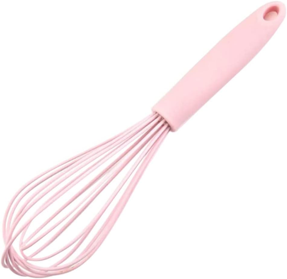 Silicone Whisk for Cooking and Baking, 10in Pink pink color
