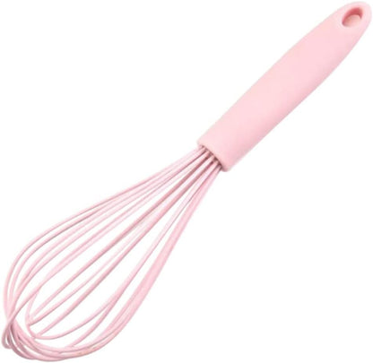 Silicone Whisk for Cooking and Baking, 10in Pink pink color