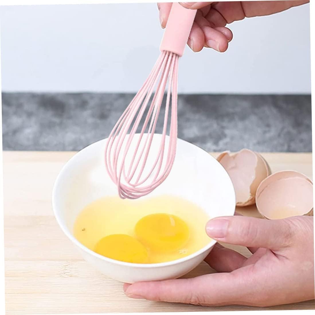 Silicone Whisk for Cooking and Baking, 10in Pink pink color