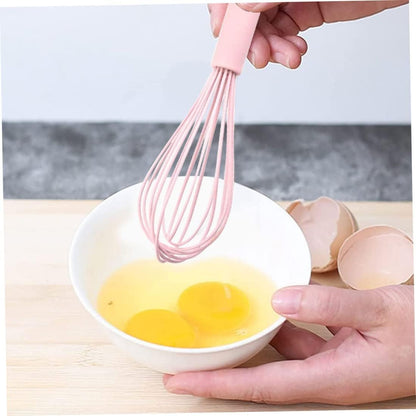 Silicone Whisk for Cooking and Baking, 10in Pink pink color