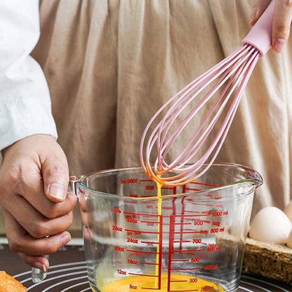 Silicone Whisk for Cooking and Baking, 10in Pink pink color