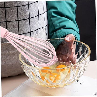 Silicone Whisk for Cooking and Baking, 10in Pink pink color