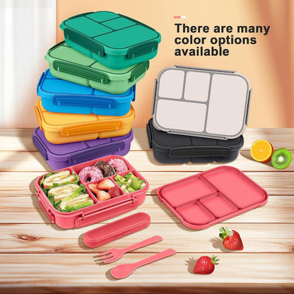 Lunch Box Kids,Bento Box Adult,Leakproof Lunch Containers for Adults/Kids/Toddler,1200ML-4 Compartments bento Lunch box with Utensil,Microwave & Dishwasher & Freezer Safe (Pink Berry)