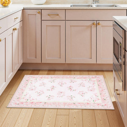 2x3 Small Pink Washable Rug, Non Slip Soft Rug for Entryway