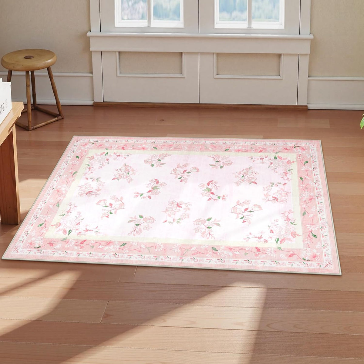 2x3 Small Pink Washable Rug, Non Slip Soft Rug for Entryway