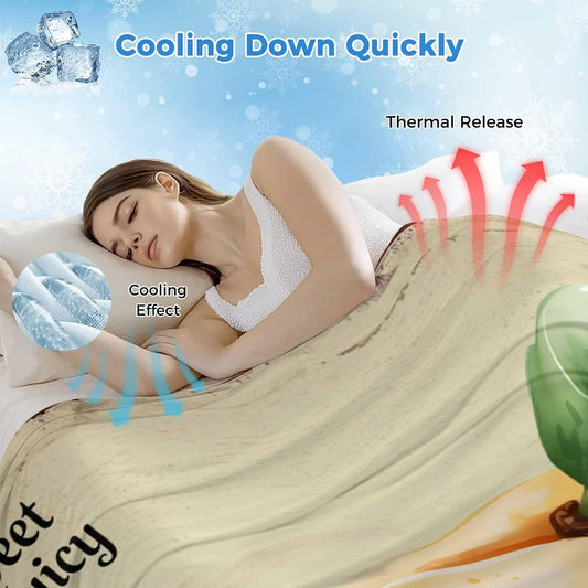Cooling Throw Blanket 40"x60" for Teens, Pink Peaches Lightweight Breathable Bed Blanket for Hot Sleepers, Vintage Farmhouse Botanical Fruit Leaves Soft Summer Cool Blankets for Travel, Sofa, Couch