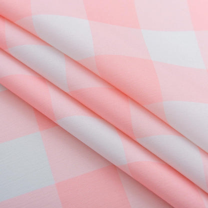 Pink and White Checkered Tablecloth 60"x 102" Rectangle Table Cloth – Oblong Pink Gingham Buffalo Plaid Polyester Table Cover Washable Reusable Water Resistant for Party Kitchen Dinning
