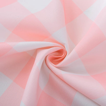 Pink and White Checkered Tablecloth 60"x 102" Rectangle Table Cloth – Oblong Pink Gingham Buffalo Plaid Polyester Table Cover Washable Reusable Water Resistant for Party Kitchen Dinning