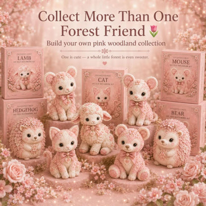 Pink Woodland Friends DIY Felt Patchwork Kit, Magic Forest Animals 3D Felt Sewing Kit, DIY Creative Patchwork Art Craft, Gifts for Adults Beginners Animal & DIY Craft Lovers (Blush Deer)