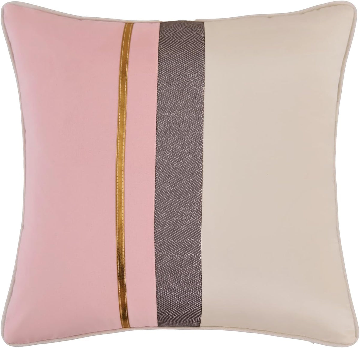 Throw Pillow Cover 18 x 18 Inch, Pink White, Rayon Blend