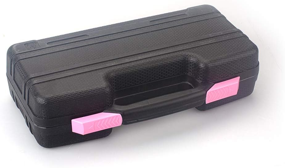 39-Piece General Tool Set-Essential Household Hand Tool Kit with Portable Toolbox Storage Case（Pink—Level Ruler））