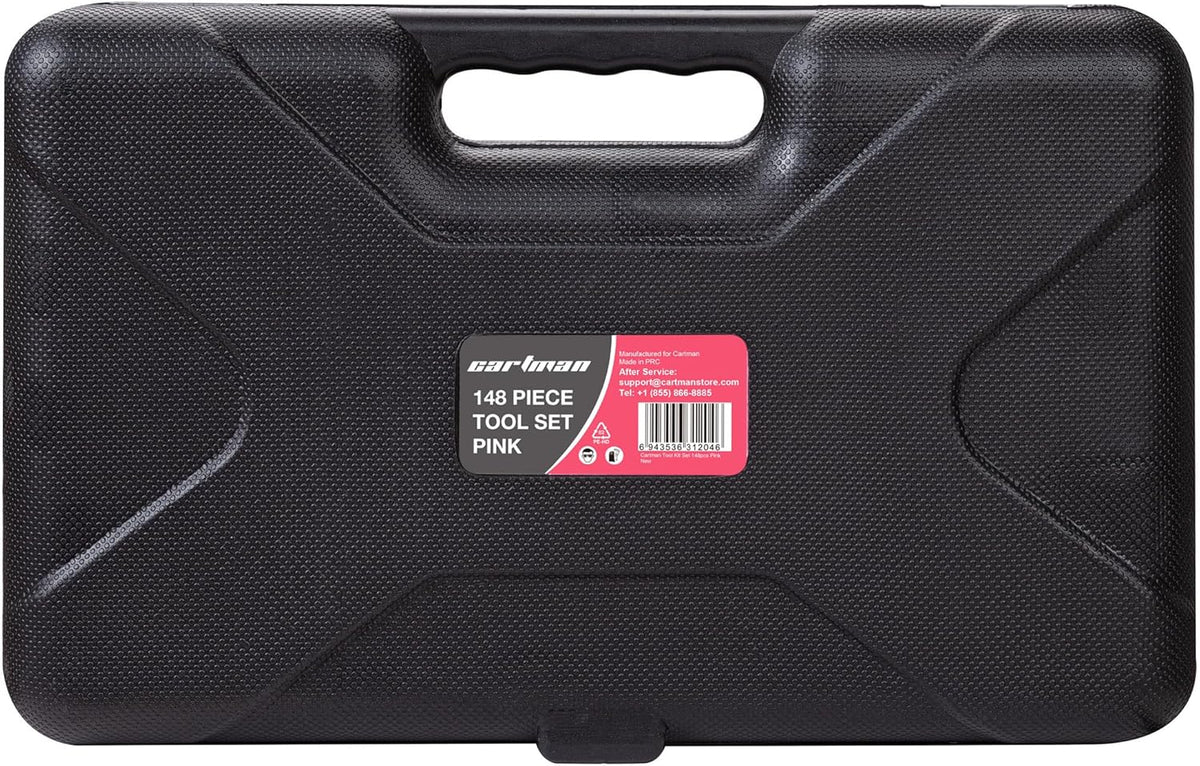 148-Piece Automotive And Household Tool Set, Pink Repair Kit Case