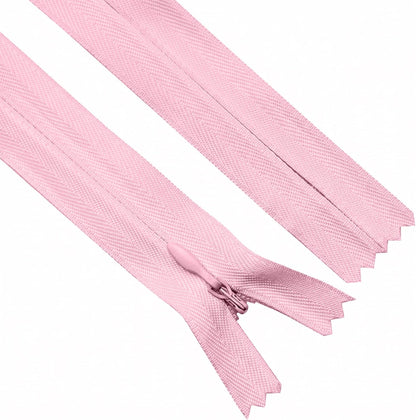 Sawoake Invisible Zippers 18 Inch #3, Pink Nylon Coil Zippers 2-Pack for Sewing, Skirts, Pockets, Pillows (Pink, 18", 2PCS)