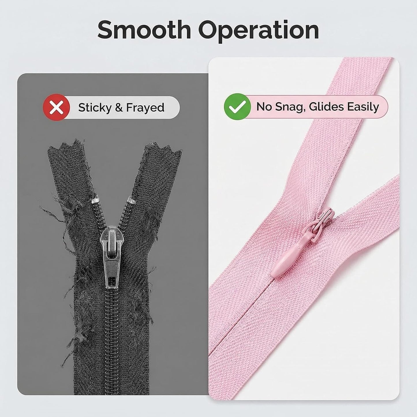 Sawoake Invisible Zippers 18 Inch #3, Pink Nylon Coil Zippers 2-Pack for Sewing, Skirts, Pockets, Pillows (Pink, 18", 2PCS)