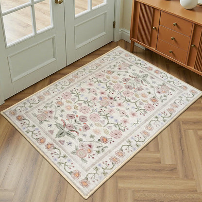 2x3 Pink Floral Small Door Mat Indoor Entrance Modern