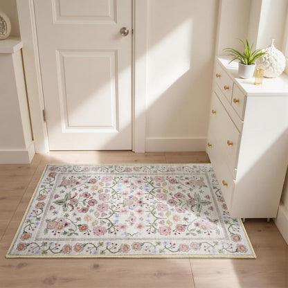 2x3 Pink Floral Small Door Mat Indoor Entrance Modern