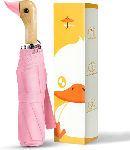 Cute Duck Umbrella Travel Size Compact Umbrella Rain Sun for Girls Gift