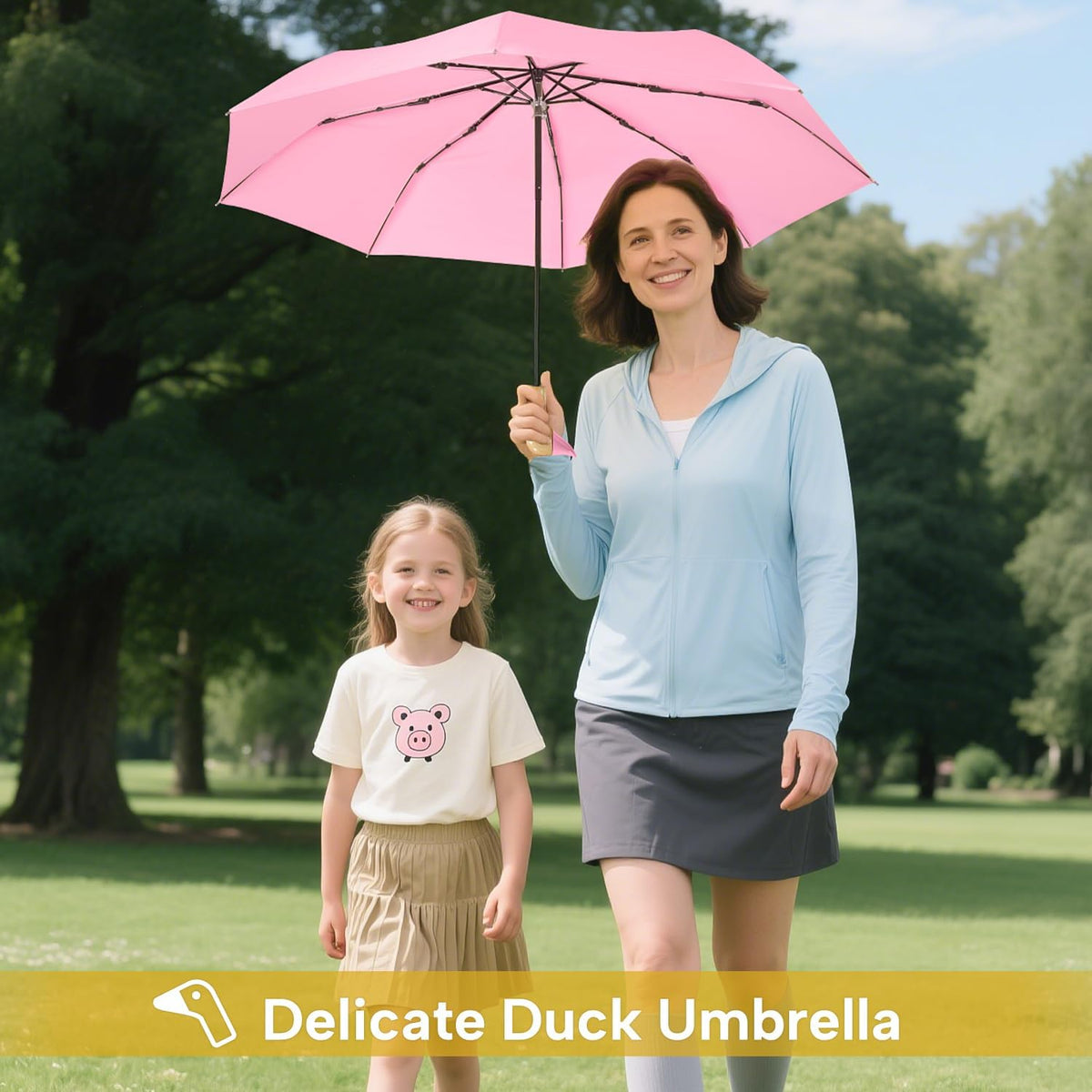 Cute Duck Umbrella Travel Size Compact Umbrella Rain Sun for Girls Gift