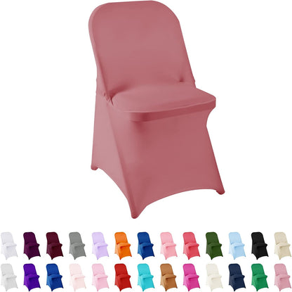 Spandex Chair Cover,25PCS,Living Room Folding Chair Covers,Removable Chair Covers Washable Protector Stretch Chair Cover for Party, Banquet,Wedding Event,Hotel(Dusty Pink)