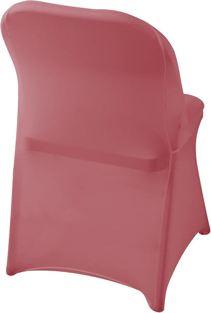 Spandex Chair Cover,25PCS,Living Room Folding Chair Covers,Removable Chair Covers Washable Protector Stretch Chair Cover for Party, Banquet,Wedding Event,Hotel(Dusty Pink)