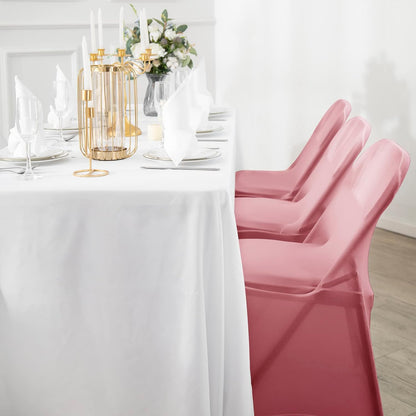 Spandex Chair Cover,25PCS,Living Room Folding Chair Covers,Removable Chair Covers Washable Protector Stretch Chair Cover for Party, Banquet,Wedding Event,Hotel(Dusty Pink)
