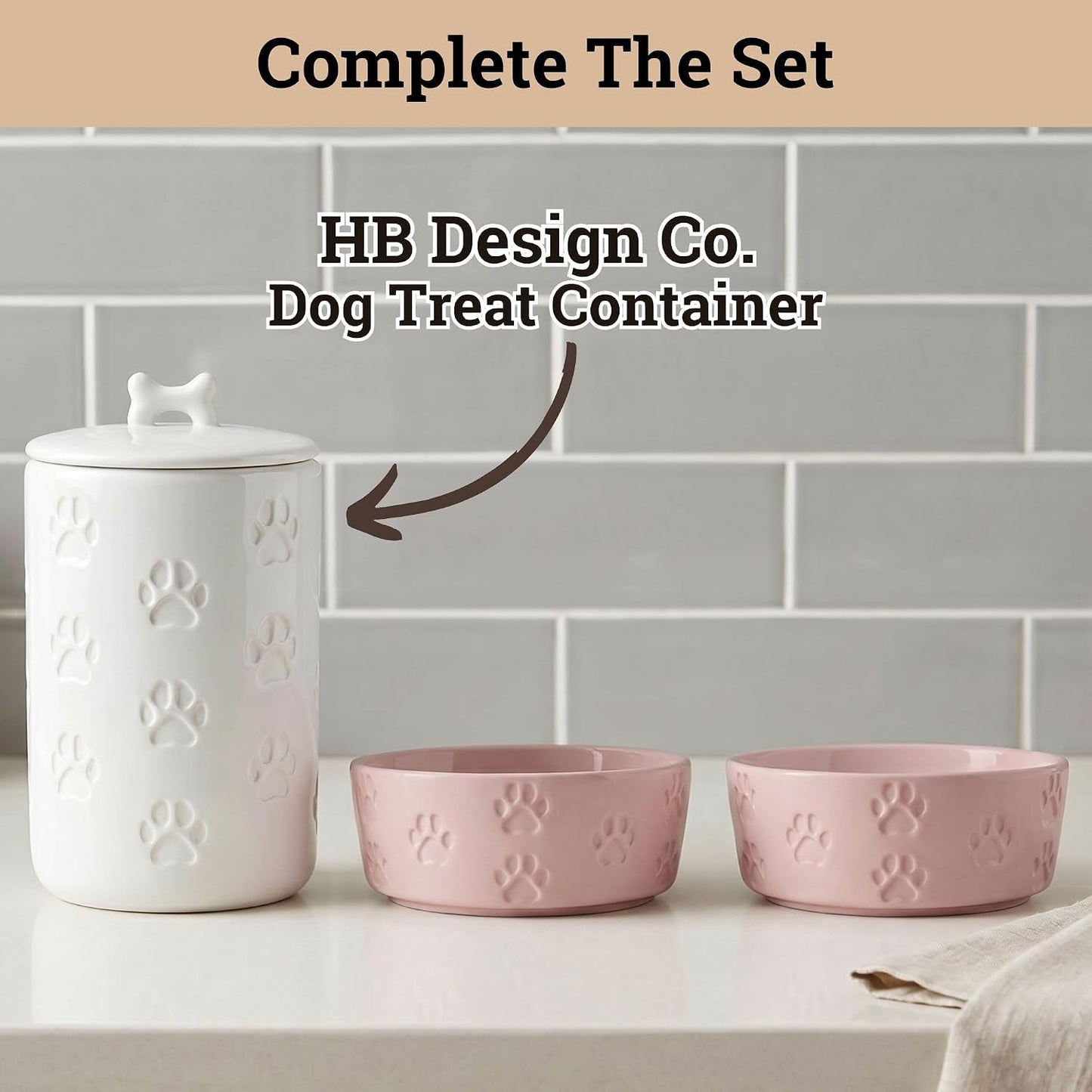 Ceramic Dog Bowl Set of 2 with Anti-Skid Base, 5.5"W x 2"H, 2 Cup Capacity | Thick Ceramic, Dishwasher Safe, Anti-Skid Rubber Base, 2 Cups per Bowl, Ceramic Food and Water Bowls Set of 2 for Small Dogs