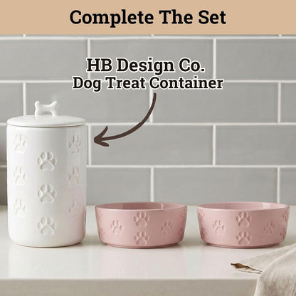 Ceramic Dog Bowl Set of 2 with Anti-Skid Base, 5.5"W x 2"H, 2 Cup Capacity | Thick Ceramic, Dishwasher Safe, Anti-Skid Rubber Base, 2 Cups per Bowl, Ceramic Food and Water Bowls Set of 2 for Small Dogs