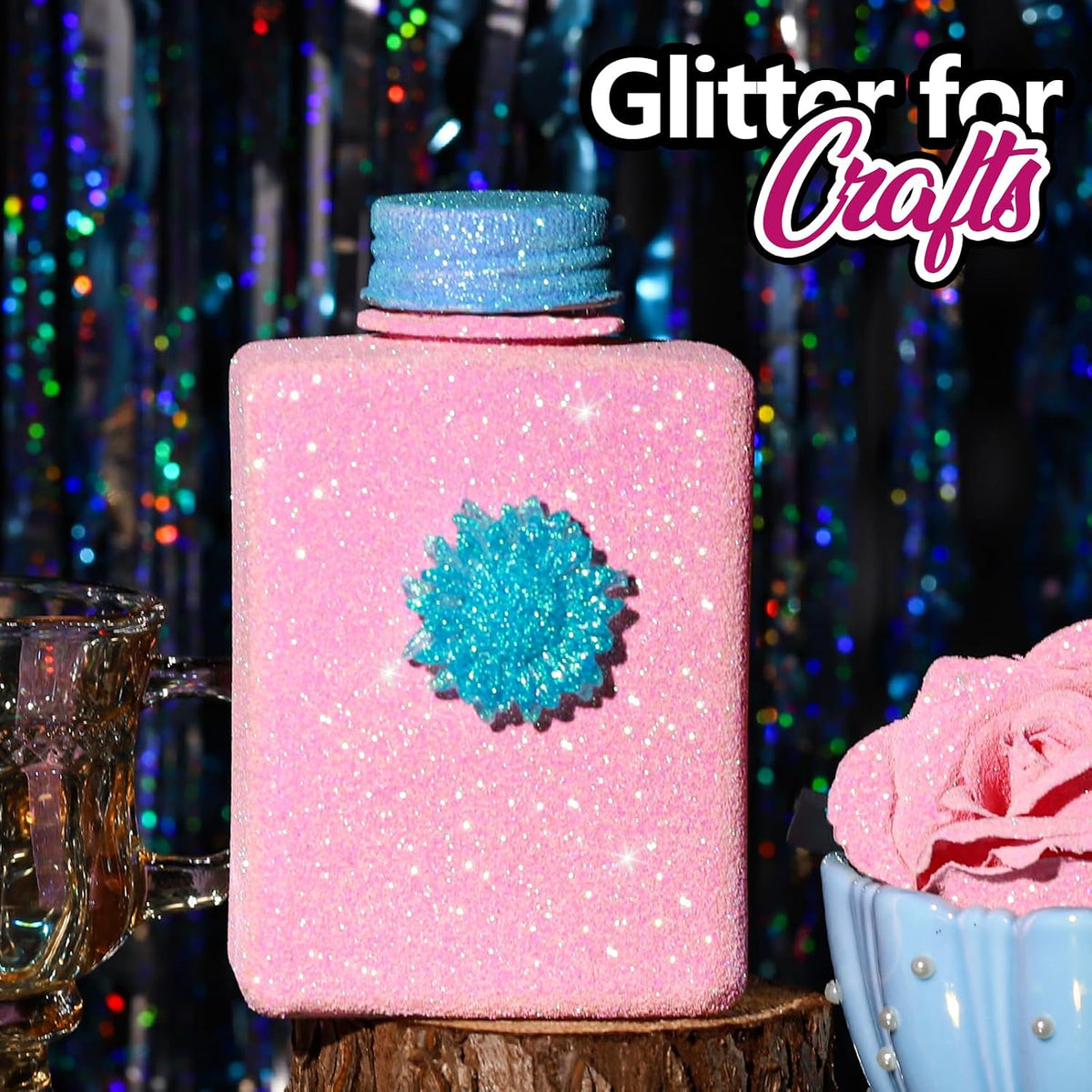 Pink Glitter, 100g / 3.5 oz Iridescent Fine Glitter for Crafts, Resin, DIY Jewelry Keychains Flowers Party Decorations, Iridescent Light Pink
