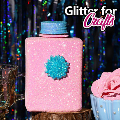 Pink Glitter, 100g / 3.5 oz Iridescent Fine Glitter for Crafts, Resin, DIY Jewelry Keychains Flowers Party Decorations, Iridescent Light Pink