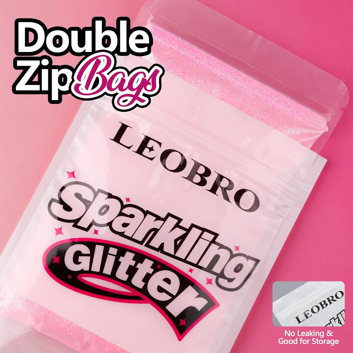 Pink Glitter, 100g / 3.5 oz Iridescent Fine Glitter for Crafts, Resin, DIY Jewelry Keychains Flowers Party Decorations, Iridescent Light Pink