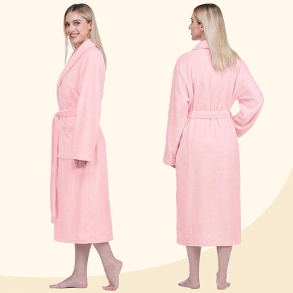 Womens Robe Fleece Plush Soft, Fluffy Fuzzy Cozy Warm Bathrobe