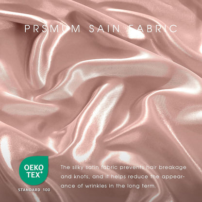 Satin Sheets Twin Size Bed Set - 3 Piece Luxury Soft Silky Twin Bed Sheets, Similar to Silk Sheet Set with 1 Deep Pocket Fitted Sheet, 1 Flat Sheet & 1 Pillowcase (Blush)