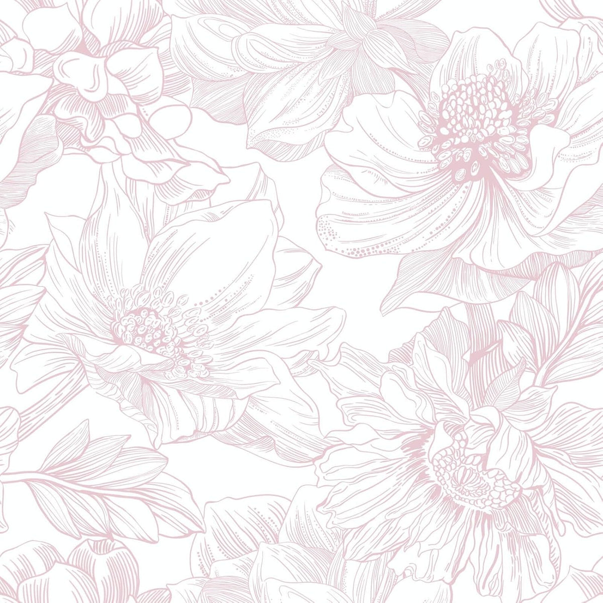 Large Floral Peel and Stick Wallpaper Boho White/Pink Contact Paper 17.3inx6.5ft Removable Self Adhesive Bedroom Cabinet Mural Wall Decor Vinyl Roll