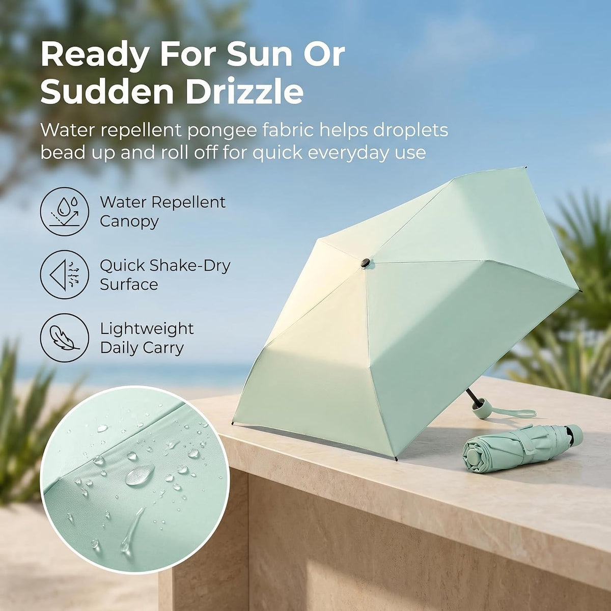 Japan Pencil Umbrella, Japanese Umbrella Ultra-Lightweight Compact All-Weather, Pencil Umbrellas for Rain from Japan Carbon Fiber, UV Protection, Compact Folding Pocket Parasol for Rain