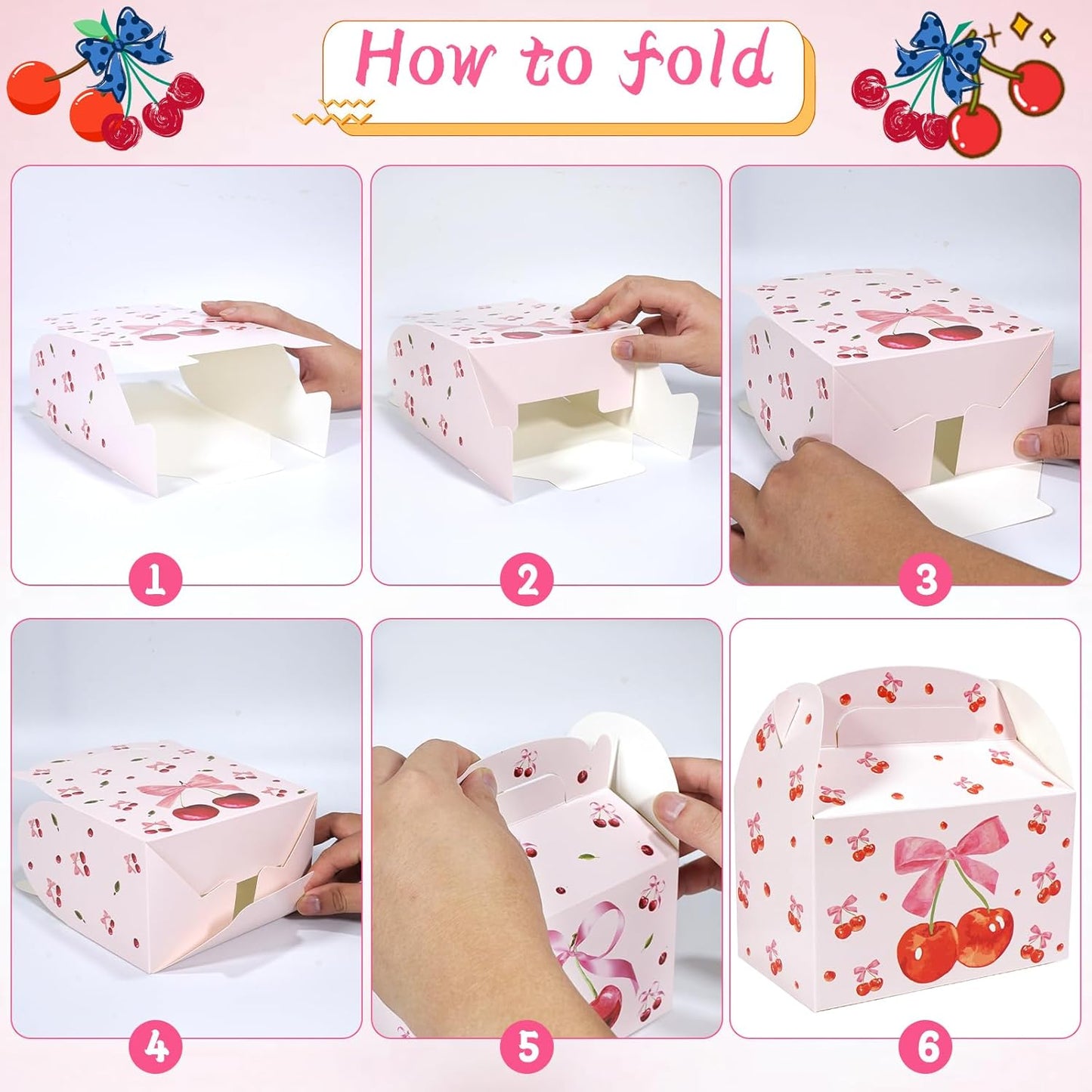12PCS Cherry Party Favor Boxes – Shes Cherry on the Top Coquette Gift Boxes with Bow for Bridal Shower, Baby Shower, Birthday, Wedding and Cherry Theme Party Decorations
