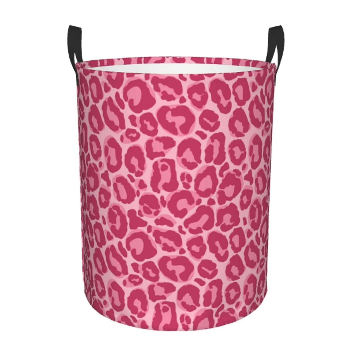 Pink Leopard Texture Round Laundry Hamper Storage Basket Toys Clothes Organizer Bin For Home Bathroom Bedroom Dorm Nursery, 62l