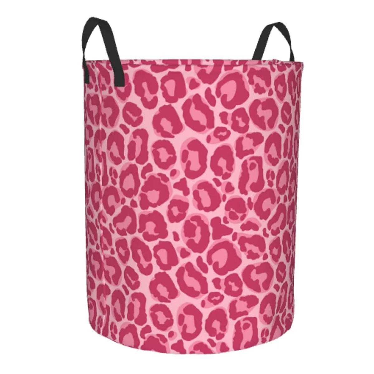 Pink Leopard Texture Round Laundry Hamper Storage Basket Toys Clothes Organizer Bin For Home Bathroom Bedroom Dorm Nursery, 62l