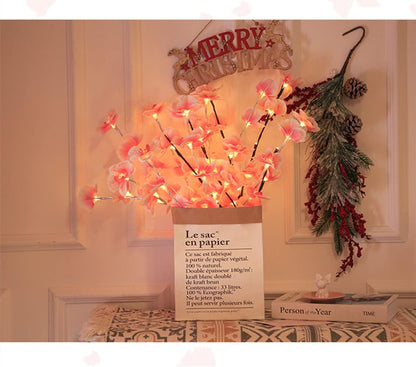 Pink Orchid Twig Lights, 30 Inch 20 LED Artificial Phalaenopsis Branch Lights Battery Powered Decor Lights for Home Shop Vase Room Wedding Christmas Party (2 Packs, Pink