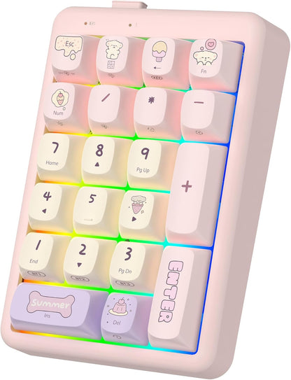 Wireless Number Pad Keyboard Mechanical Numpad Numeric Keypad for Laptop