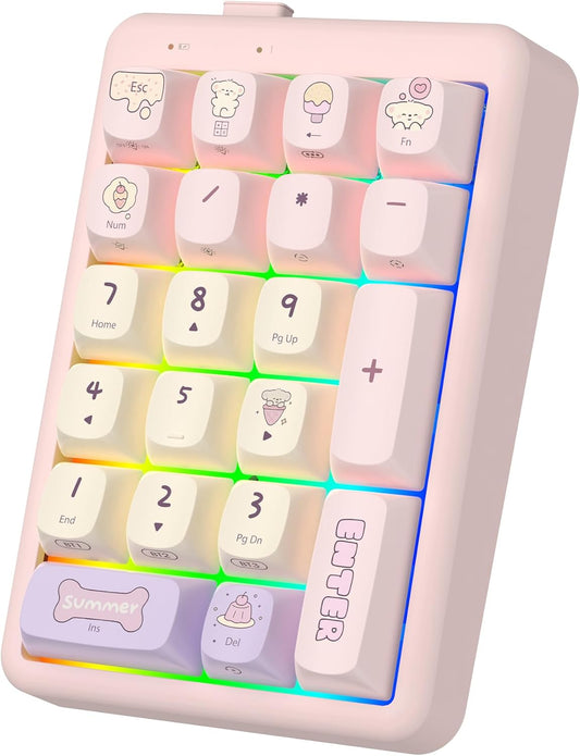 Wireless Number Pad Keyboard Mechanical Numpad Numeric Keypad for Laptop