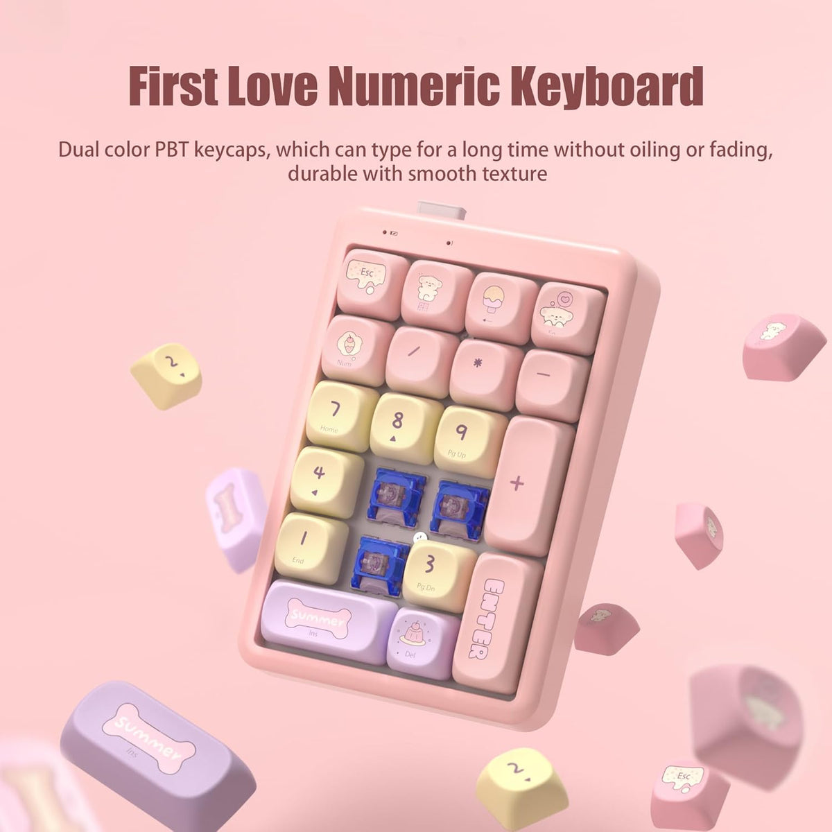 Wireless Number Pad Keyboard Mechanical Numpad Numeric Keypad for Laptop