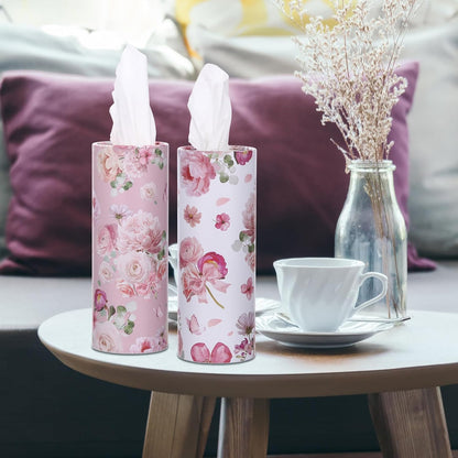 6 Pack Car Tissue Holder 300 Sheets Floral Tubes,Pink,White