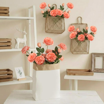 Thiccywoov 36 Bundles 36 Bundles Artificial Flowers Peonies Roses 108 Heads Fake Silk Peony Bouquet Floral Arrangements for Wedding Bridal Shower Table Centerpieces Vase Decoration (Peach)