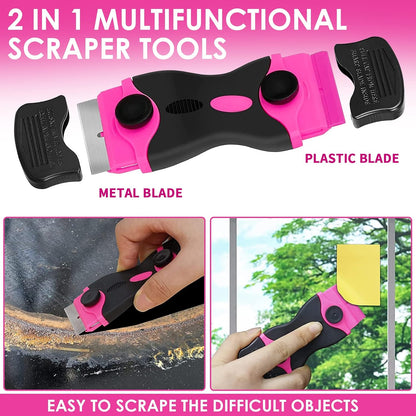 33Pcs Pink Staple Gun Tool Set, 3 in 1 Upholstery Staple Gun for Wood Heavy Duty and 900 Staples, Perfect for DIY Decoration, Crafts, Carpentry, Arts, Pink Tool Kit for Women