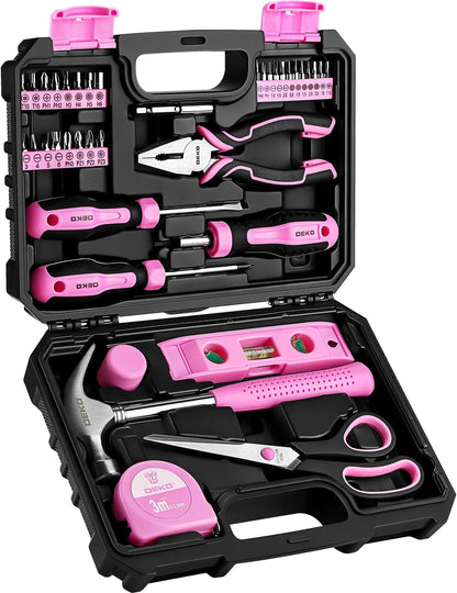 Tool Set for Women: Pink Tool Set for Home Repair, Womens Tool Kit for All Purpose 42 Piece