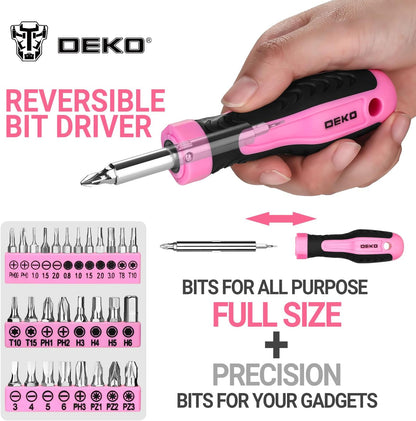 Tool Set for Women: Pink Tool Set for Home Repair, Womens Tool Kit for All Purpose 42 Piece