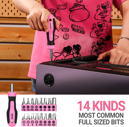 Tool Set for Women: Pink Tool Set for Home Repair, Womens Tool Kit for All Purpose 42 Piece