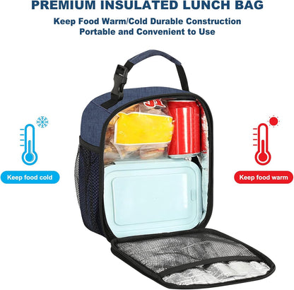 Femuar Lunch Box for Men Women Adults, Small Lunchbox for Work Picnic - Reusable Lunch bag Portable Lunch tote, Blue